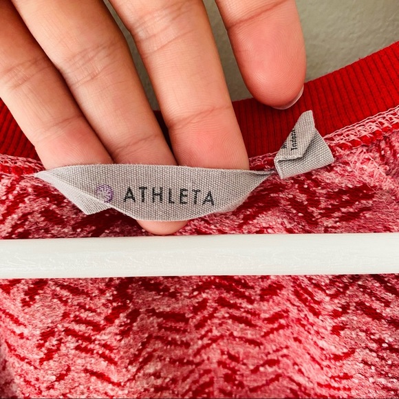 Athleta Coronada Long Sleeve Running Top Red Sz Small - Picture 4 of 11
